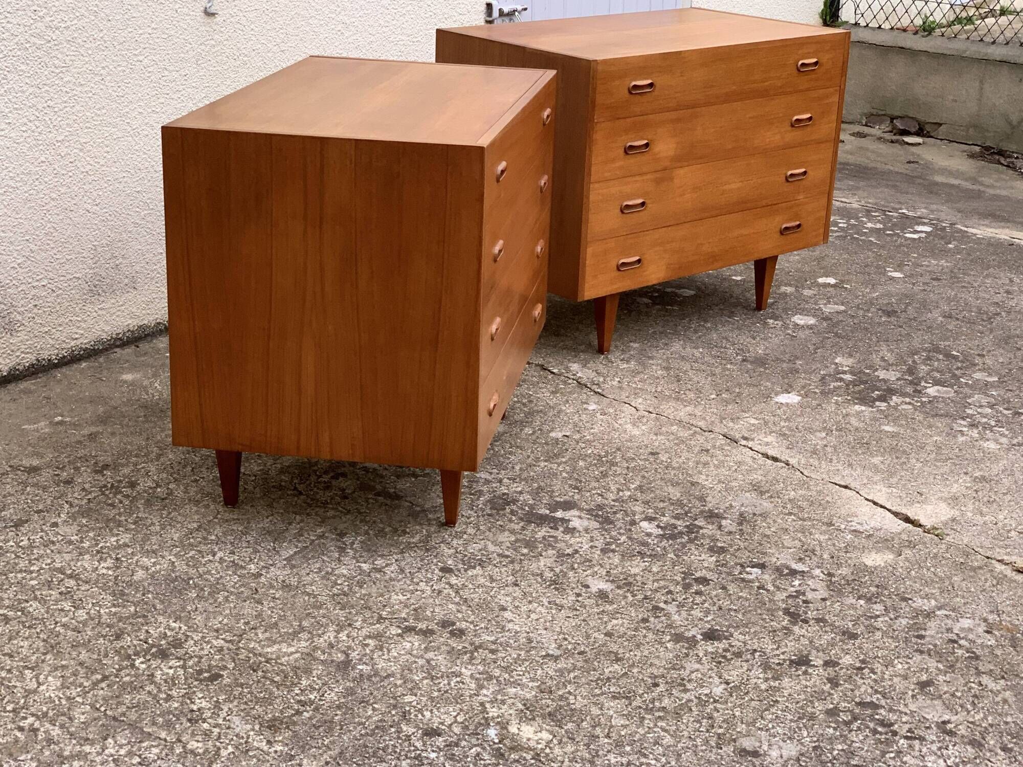 Pair of Scandinavian teak chests of drawers 1960