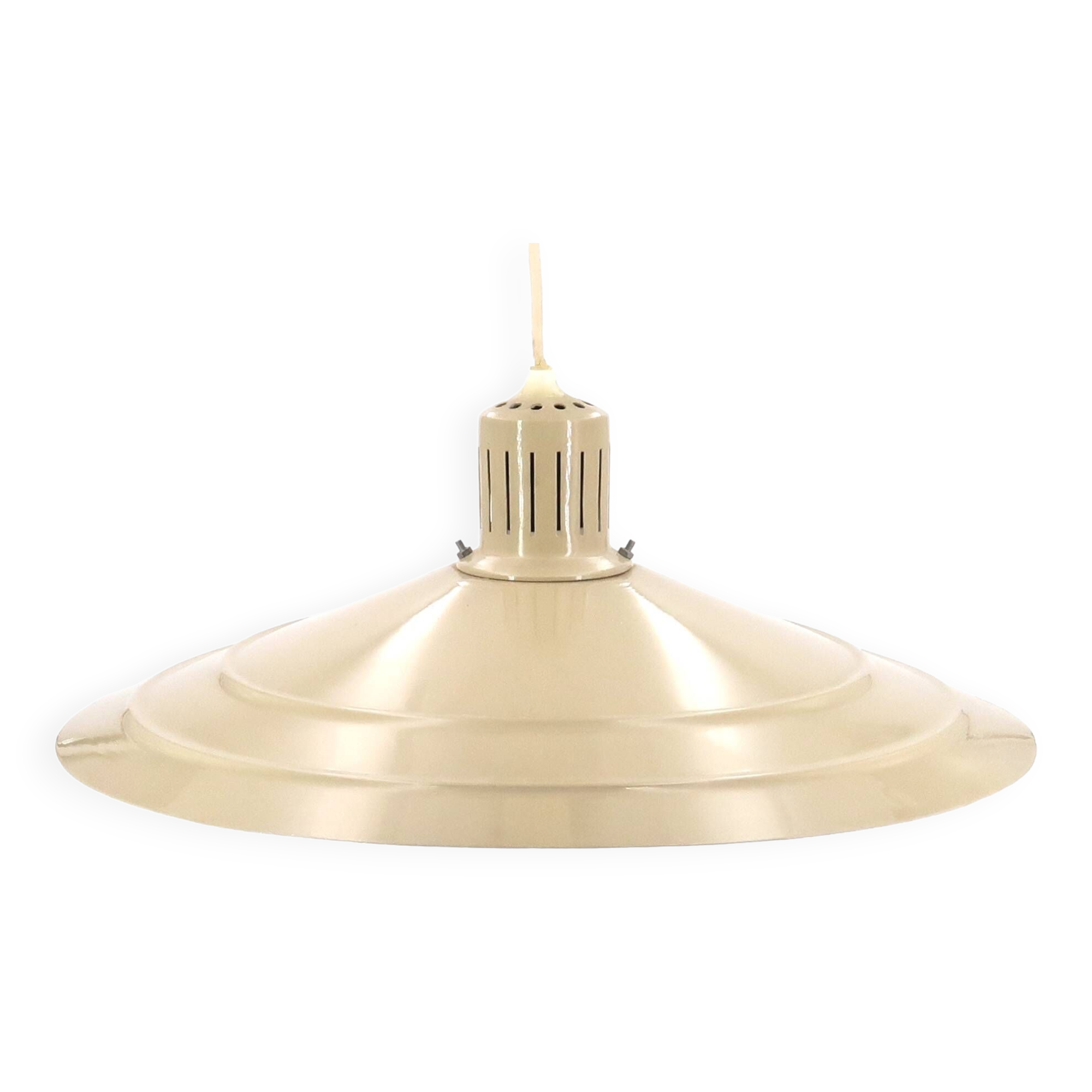 Beige khaki metal pendant light, 70s
