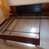 Scandinavian bed in rosewood with built-in bedside