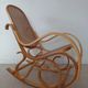 Vintage Curved Wood and Cane Rocking Chair - Thonet Style No. 1