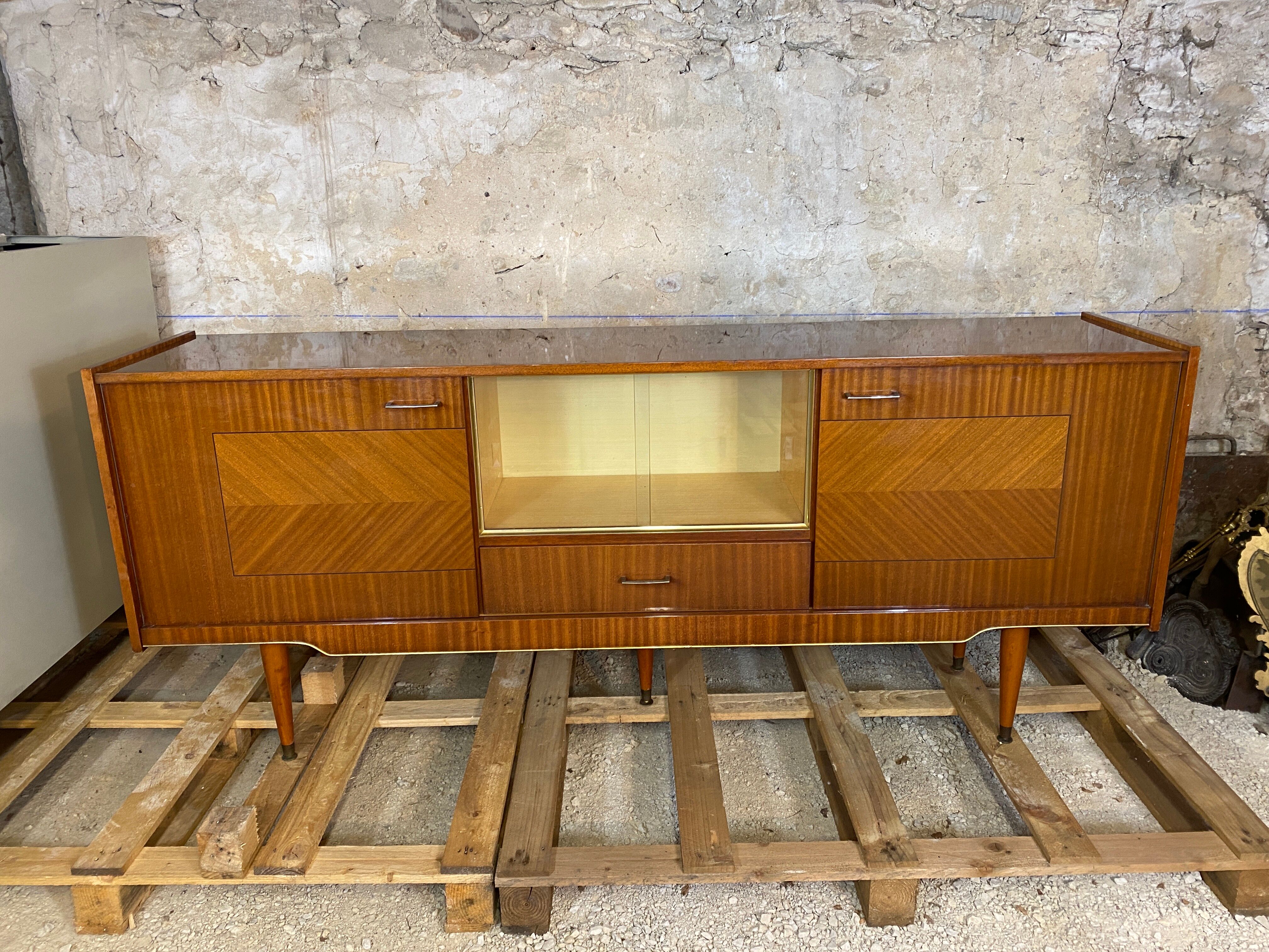 Vintage sideboard in varnished wood