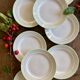 Set of 8 vintage mint and gold dessert plates Saint Amand