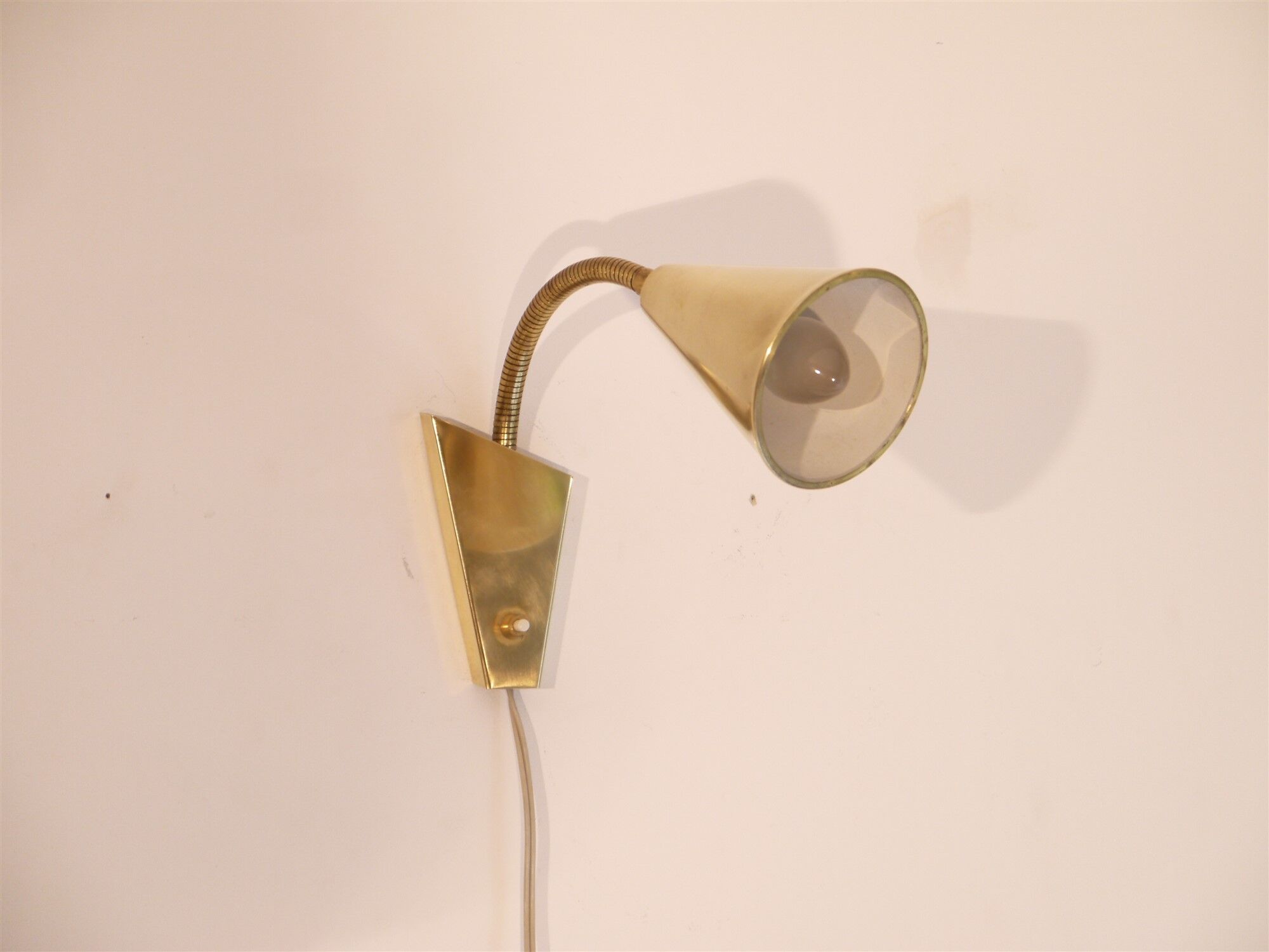 Pair of wall lamps brass 1960