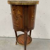 Transition style snack table in 20th century marquetry