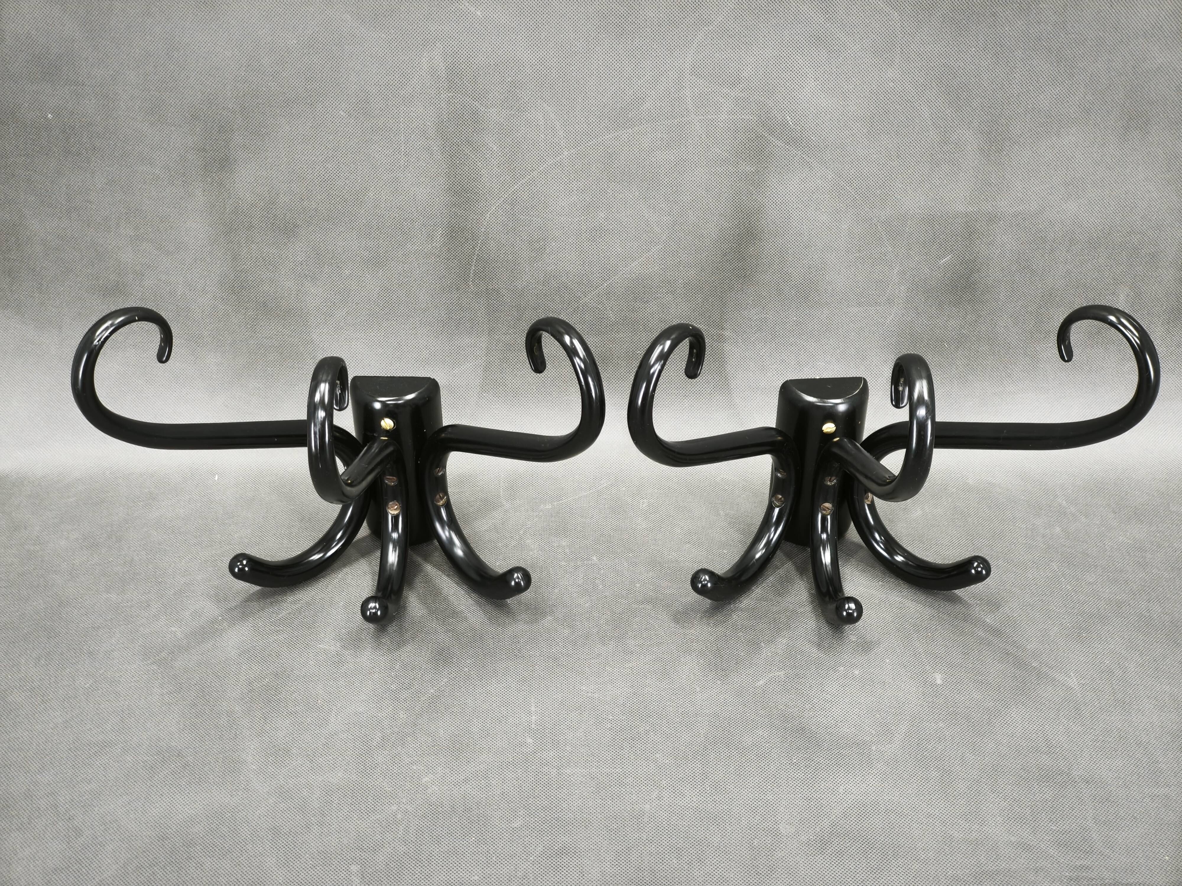 Pair of Bentwood Wall Hooks, Czechoslovakia, 1940s–1950s