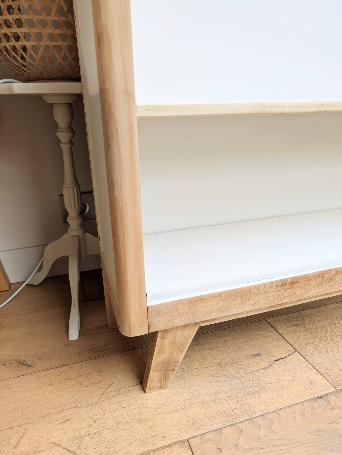 1950s compass foot bookcase shelf