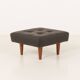 Mid century large ottoman in black leather, 1970s