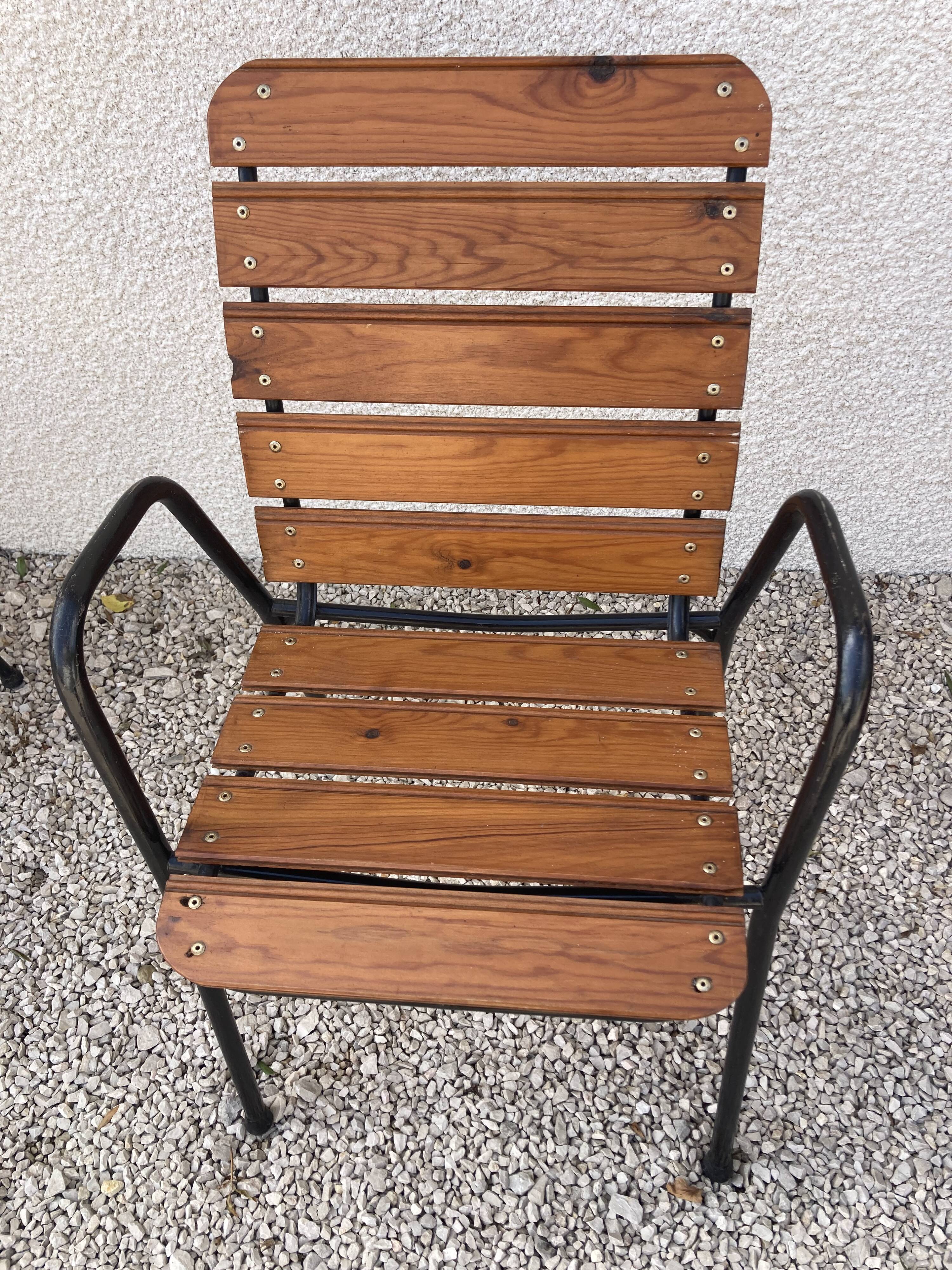 4 industrial style garden armchairs