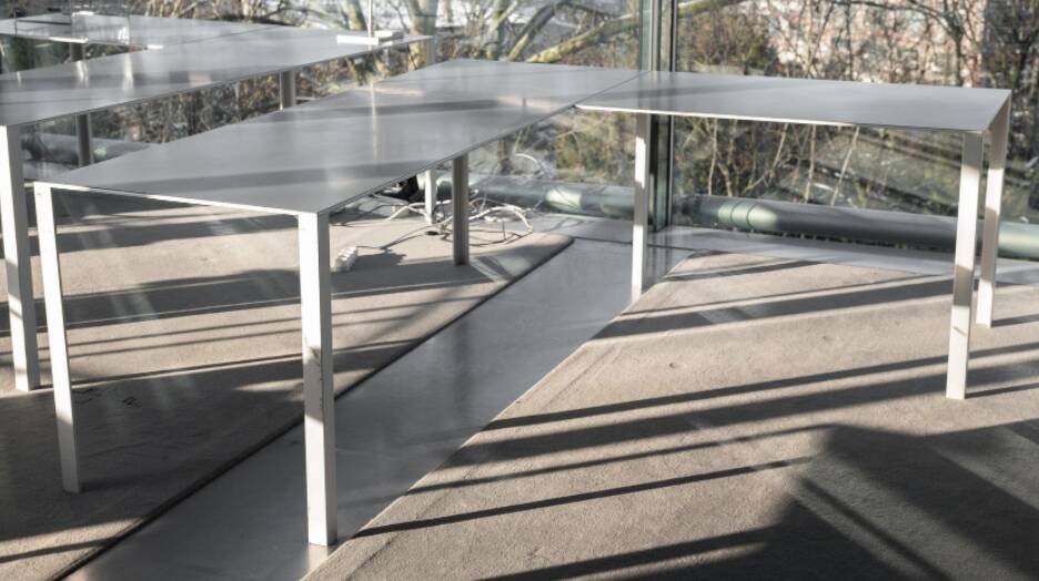 Table "LESS", 1994, designed by Jean Nouvel, for office or domestic use.