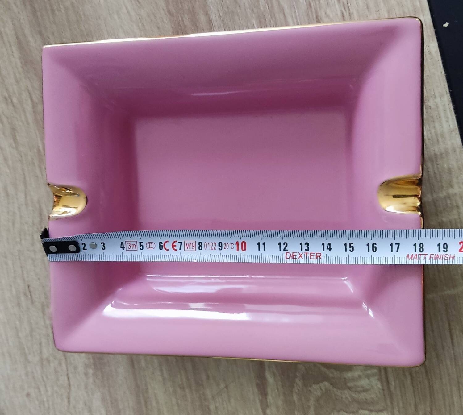 Vintage fine pink and gold porcelain ashtray