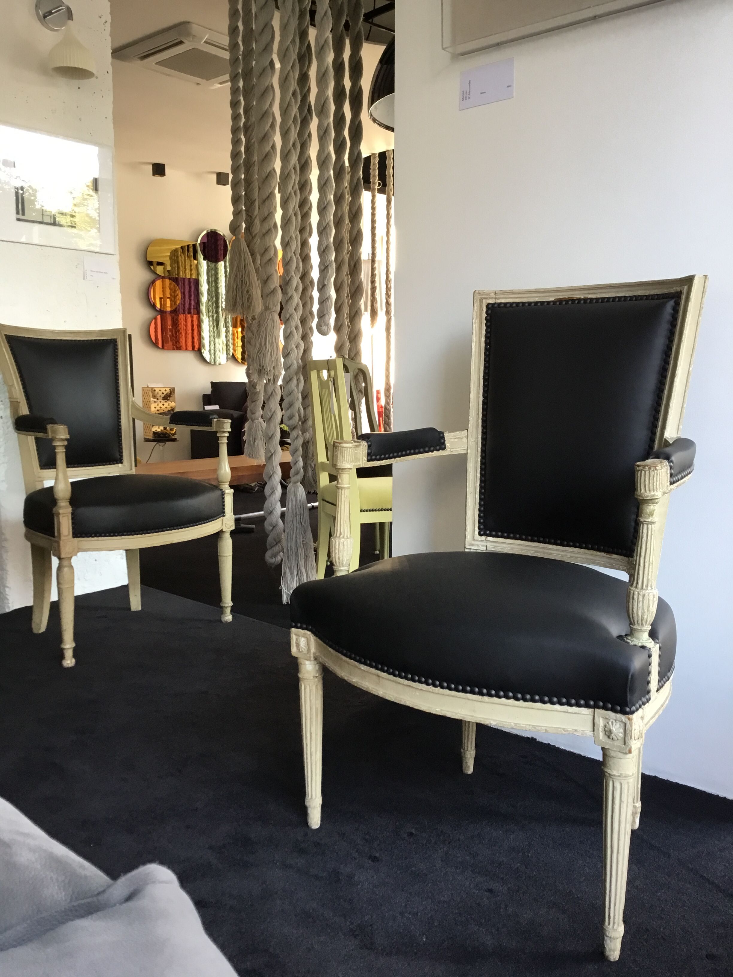 Restored black armchair