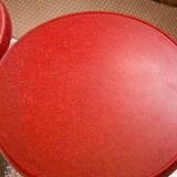 Table bistro bar round Formica red