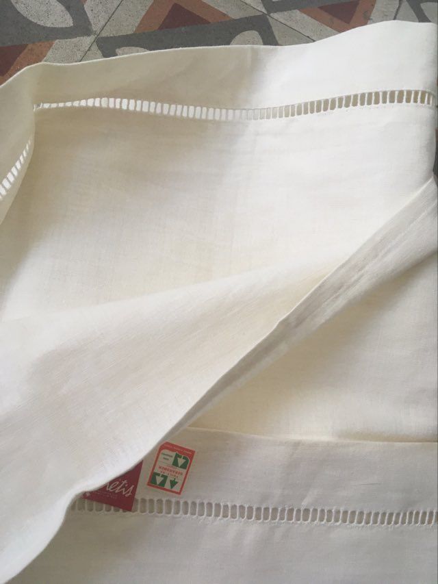 Pair mixed pillowcases embroidered A B.