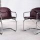 Pair of vintage Rinaldi style chrome chairs