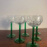 Verre à pied bas Rhin vin verre ciselé DLG baccarat