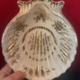 Limoges, large gold and gadroon scallop shell, empty pocket, salad bowl, compotier