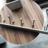 Vintage coat hook with 5 hooks in weathered effect wood
