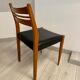 Lot 6 Scandinavian chairs year 60/70 beech and imitation leather