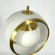 Stilux Milano, gilded aluminum, opaline and perspex pendant. Italy 1960s