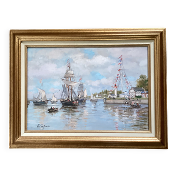 Tableau Huile sur toile signé dimension : hauteur -49cm- Largeur -64cm-