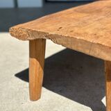 table basse en teck blond quadripode