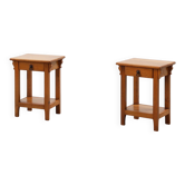 Set of 2 vintage nightstands in solid oak, France ca. 1960