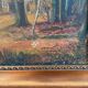 Antique original forest landscape oil painting c. 1910