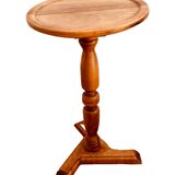 Louis Philippe style tripod pedestal table in solid walnut 20th century