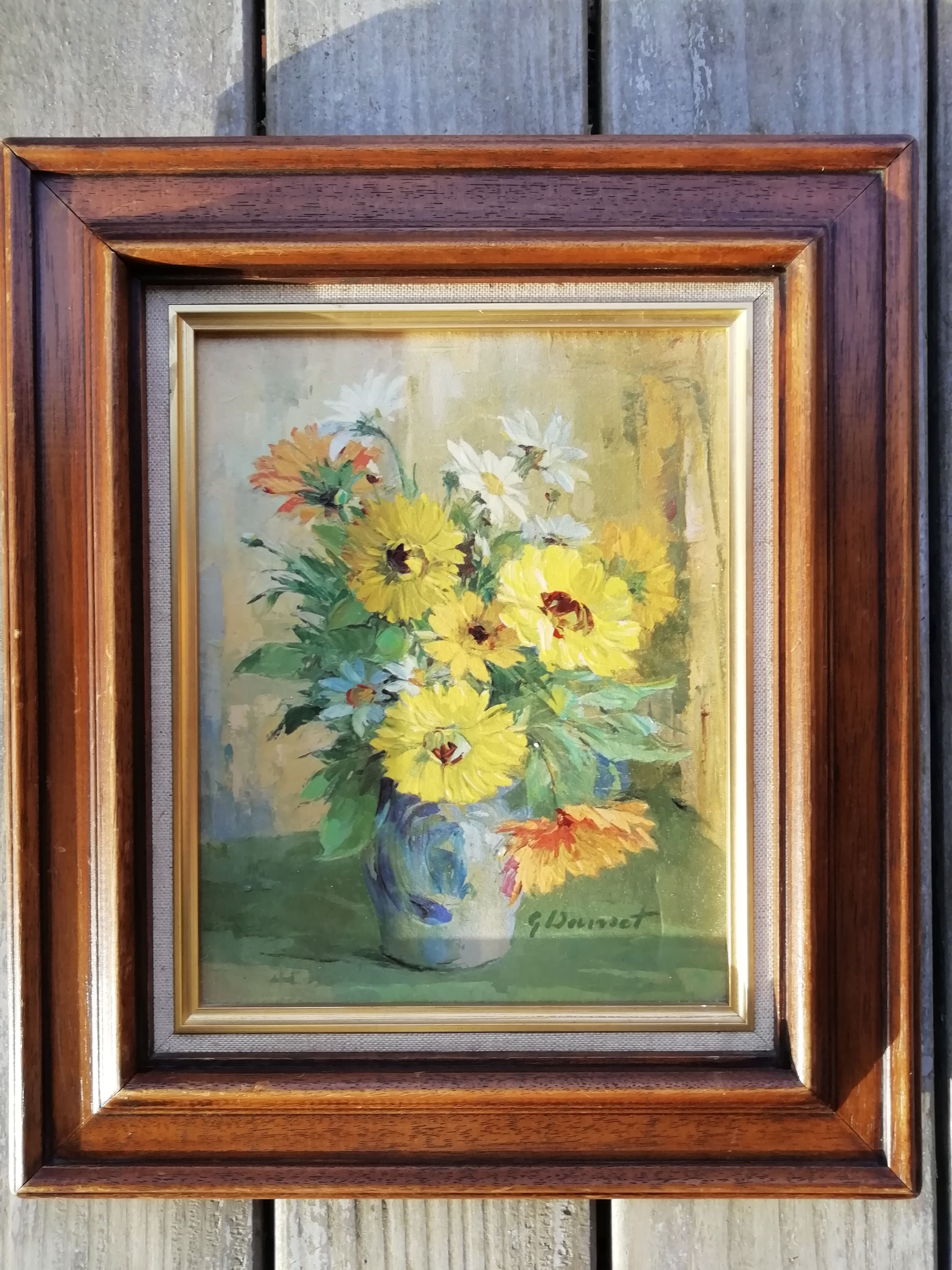 Oil on canvas yellow daisies