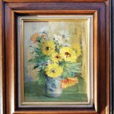 Oil on canvas yellow daisies