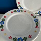 Set of 3 flat plates and 5 dessert plates with flower decoration, Tulowice Poland