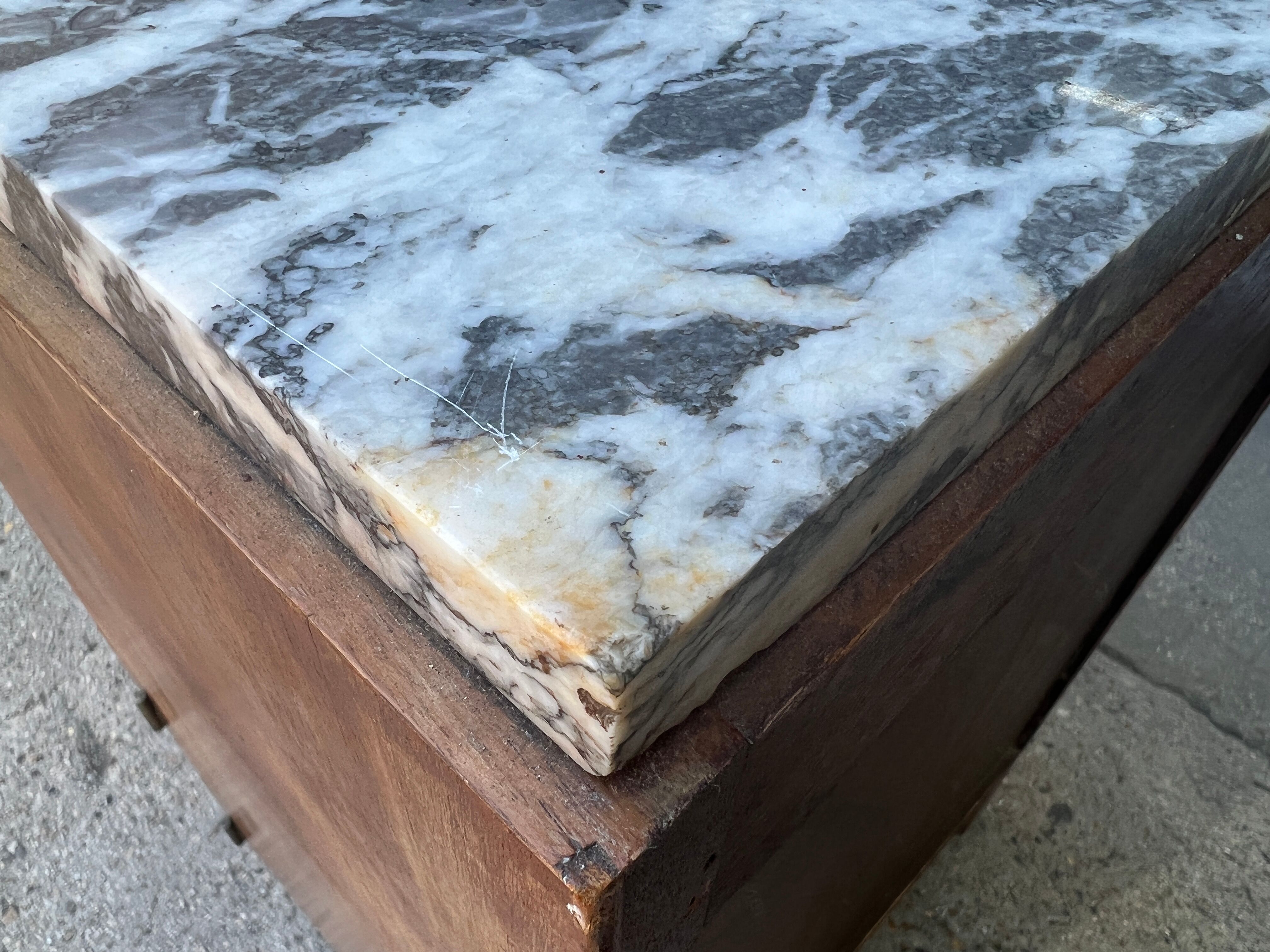 Bedside table with art deco marble