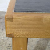 House Regain coffee table in solid elm and slate year 70/80
