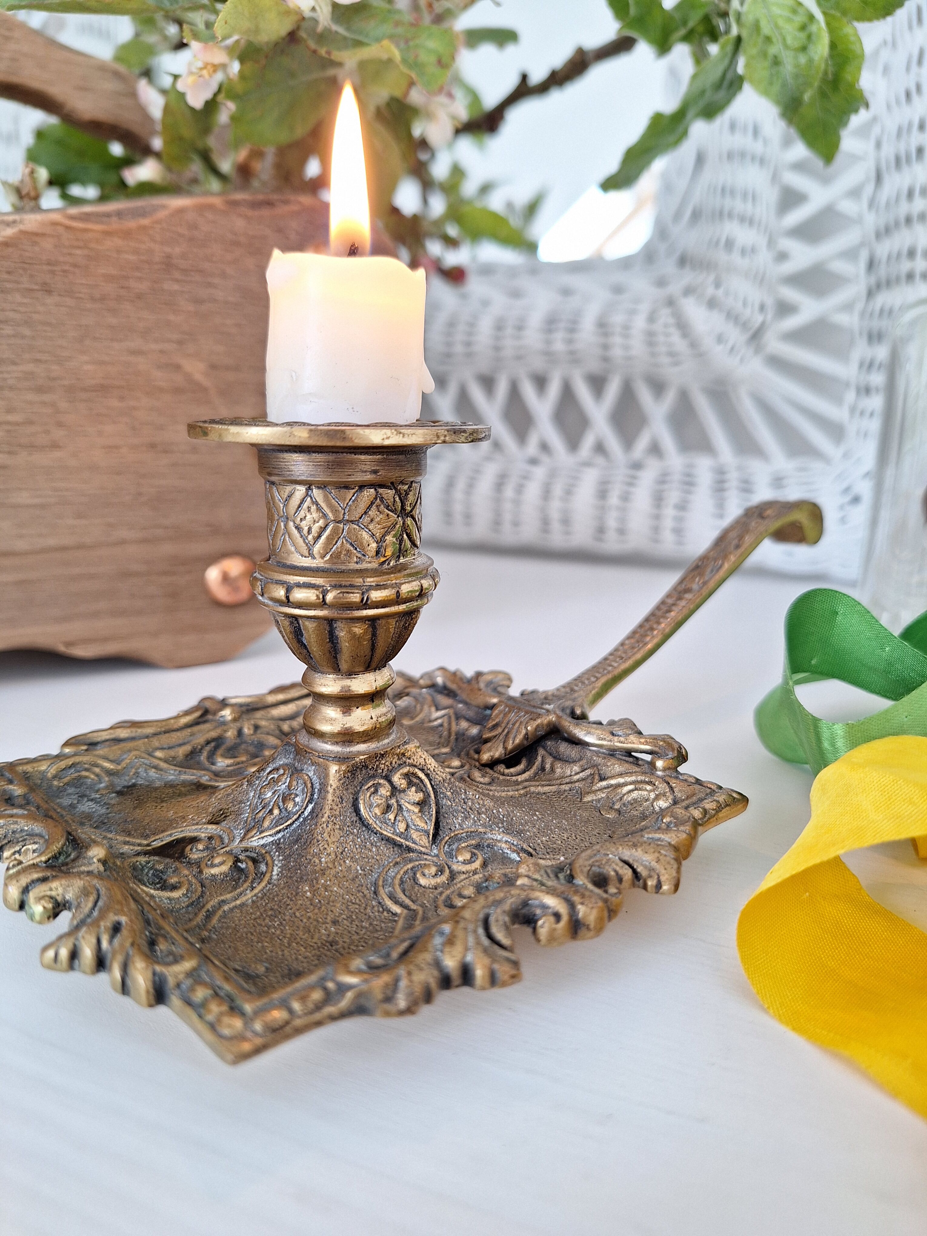 Vintage 19th bedroom candle holder