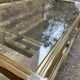 2-level coffee table Roche Bobois Hollywood Regency style brass and glass 70s