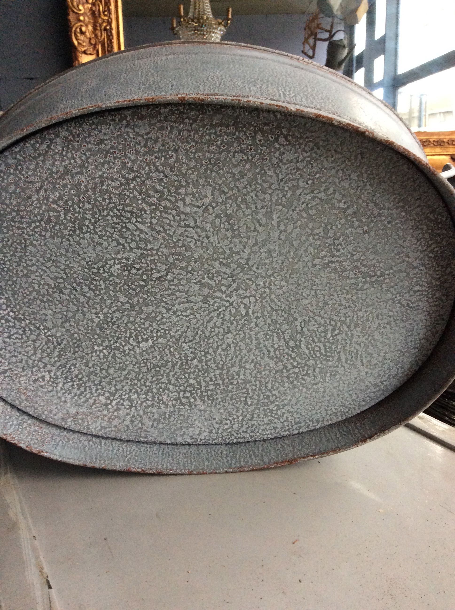 bassine en zinc Zinc Oval Basin Tub Bucket