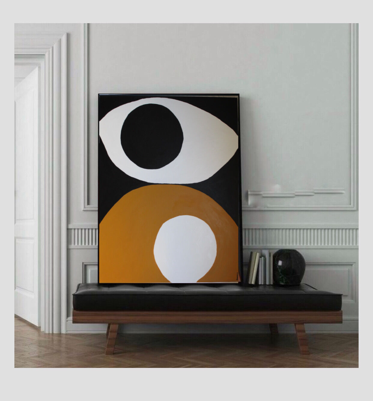 Abstract ochre canvas