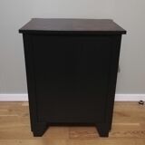 Commode 4 tiroirs en noyer et bois noirci