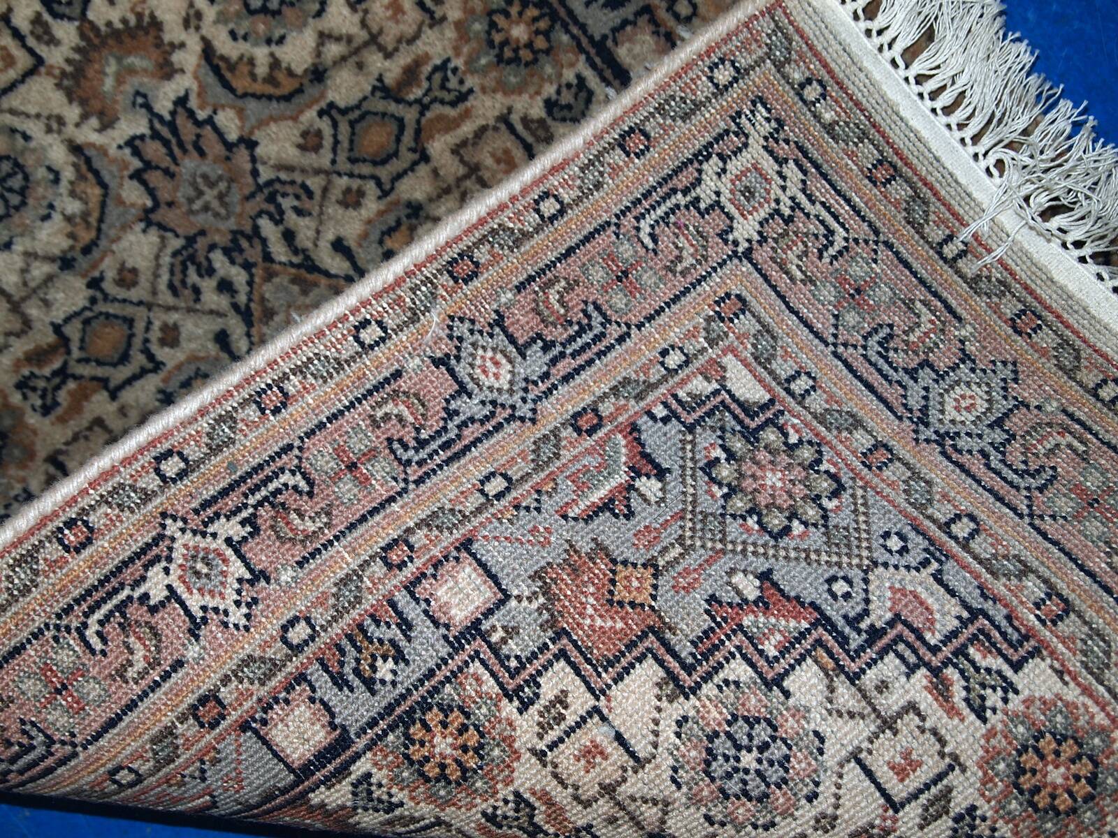 Tapis Vintage Indo-Tabriz en Laine, Années 1970, Élégance Artisanale