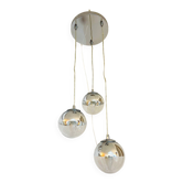 Suspension triple sphères chromées – esprit années 70