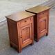 2 solid oak bedside tables signed Jean Laick Dol-de-Bretagne