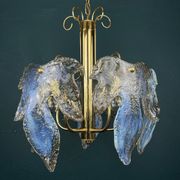 Murano Ice glass ceiling light, Italy, 1970s
