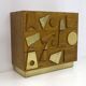 Brutalist Italian Ash Tree and Brass Chests of Drawers, Two