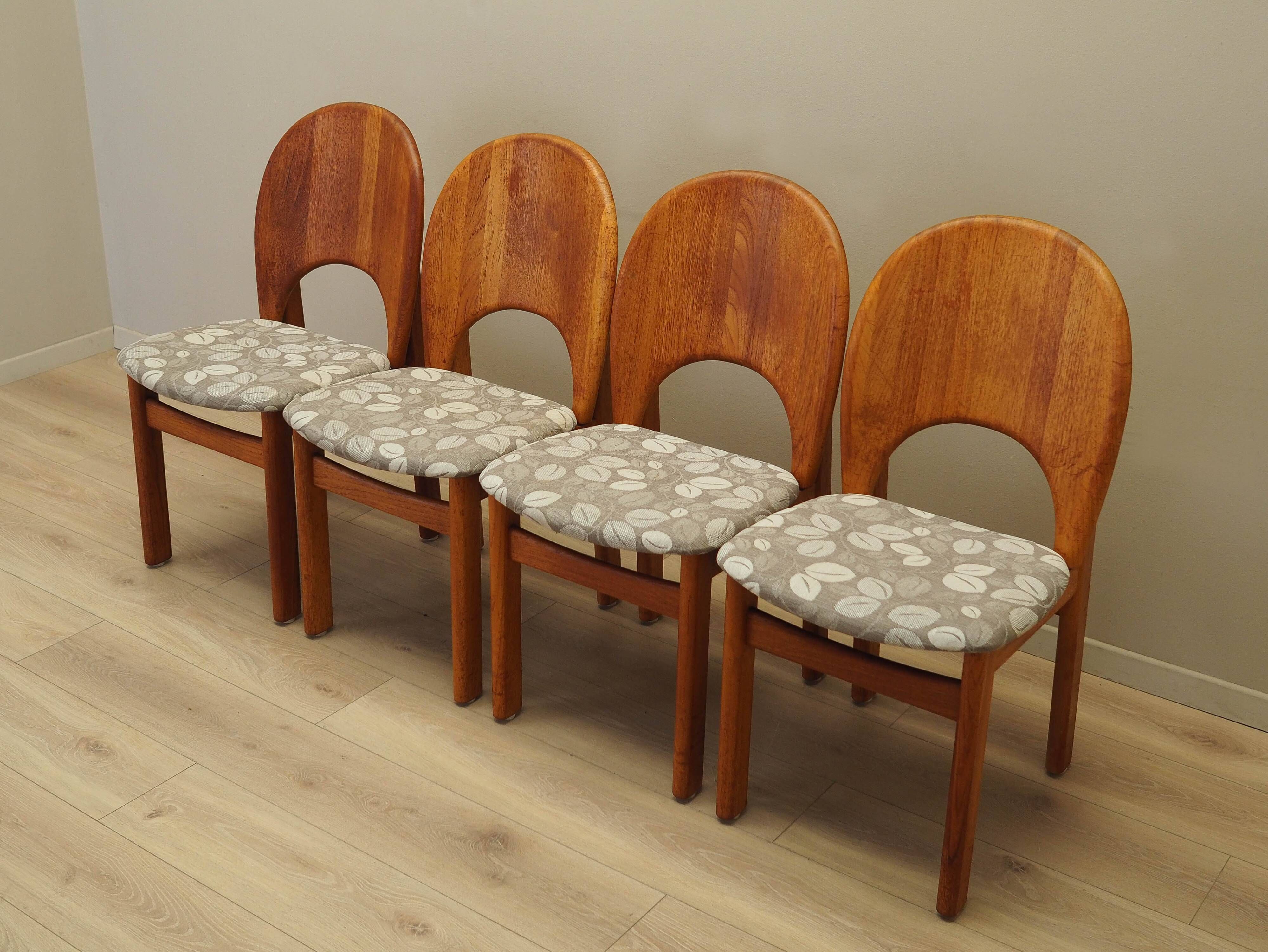 Set of four teak chairs, Danish design, 1960s, Niels Koefoed, Glostrup