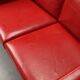 2 seater red leather sofa, Vintage Scandinavian 1960s
