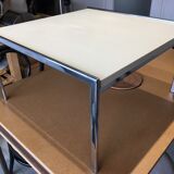 Vintage 80s chrome coffee table
