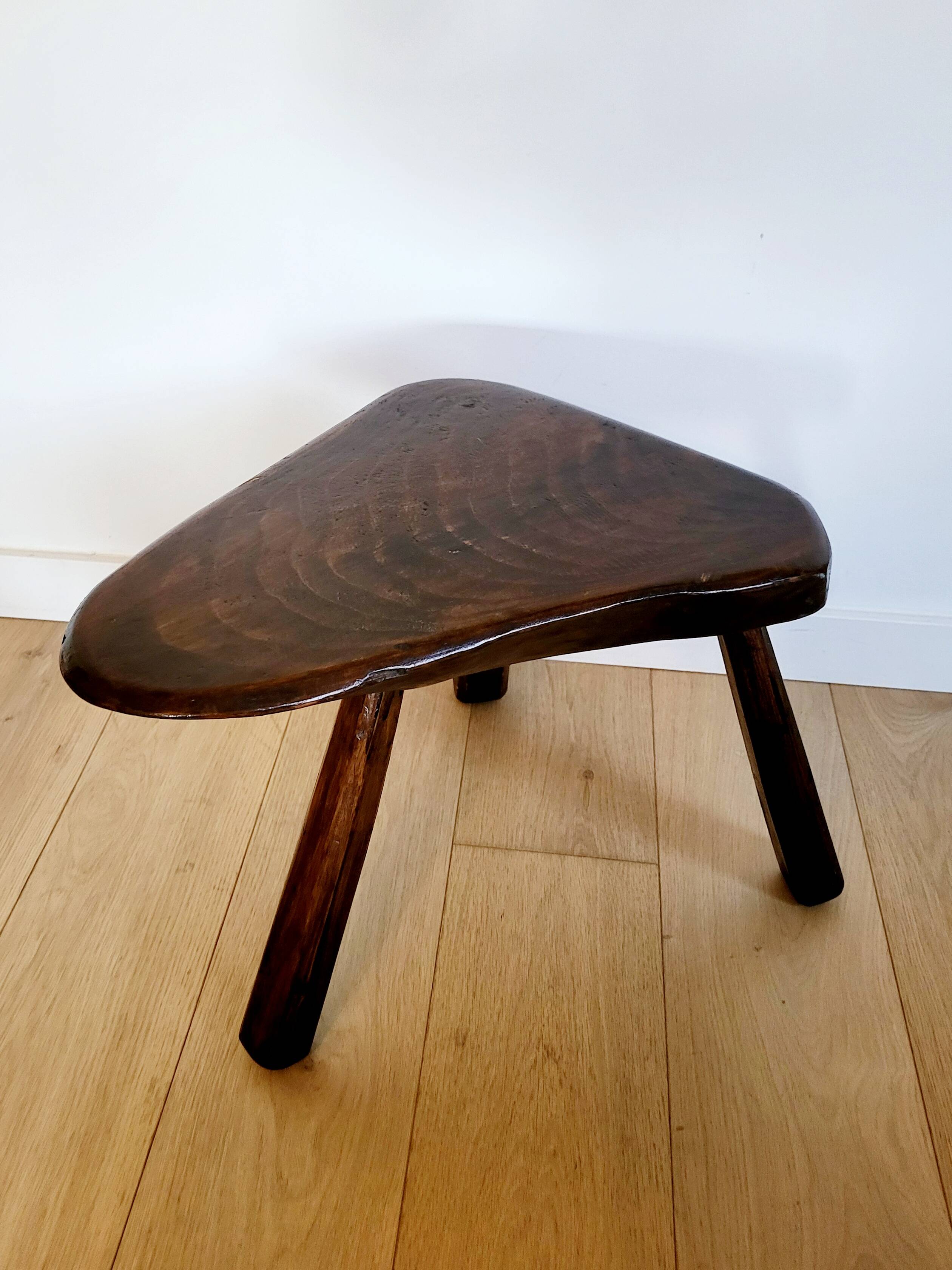 Table d'appoint ou banc en bois massif brut, style brutaliste, 1960