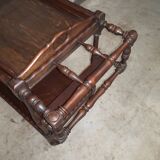 Serving trolley bar servant removable tray rustic oak