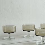 5 smoked glass dessert cups