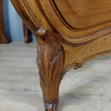 Louis XV bed in blond walnut around 1880-1900